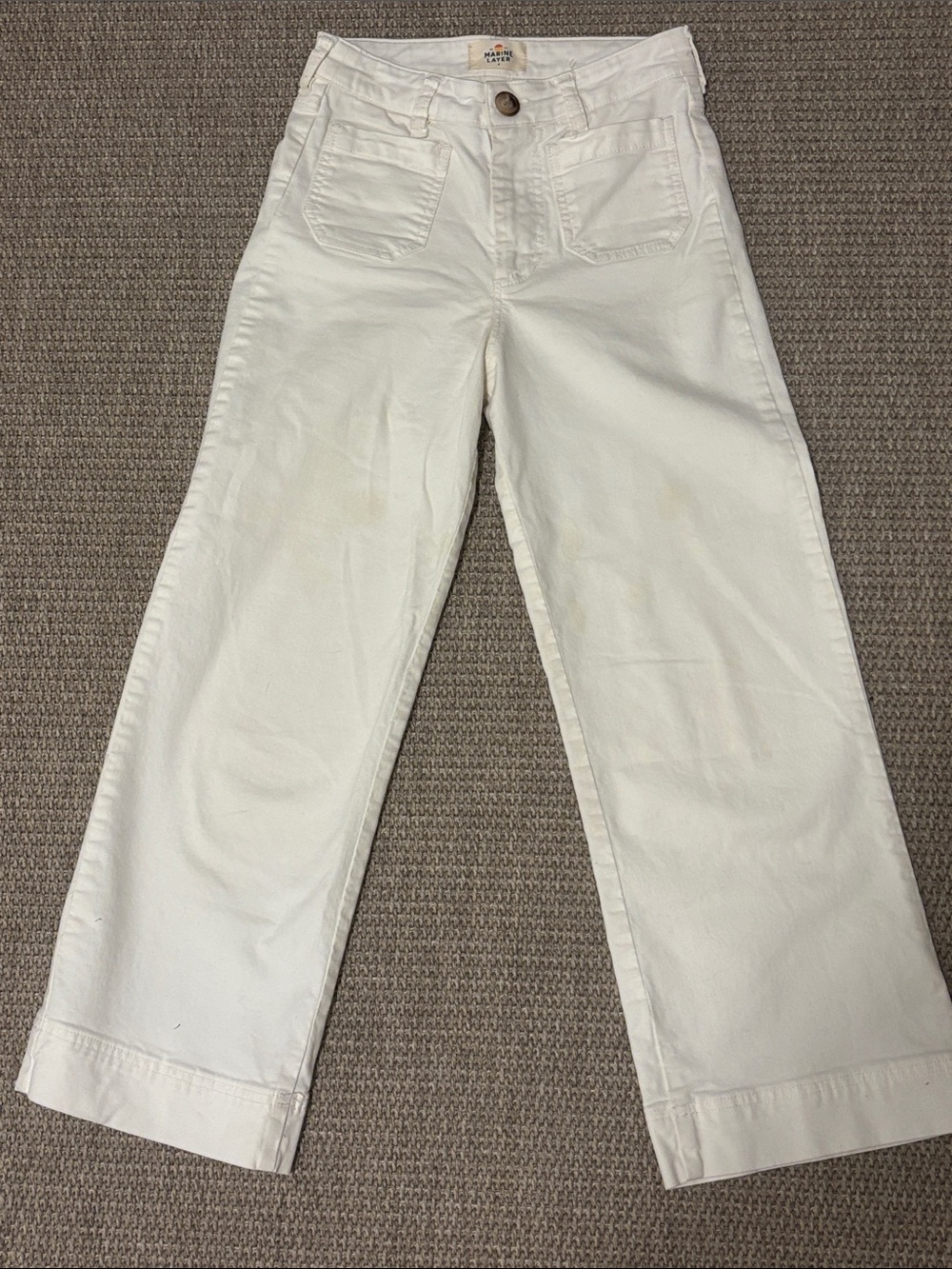 Marine Layer Off-White Wide-Leg Jeans